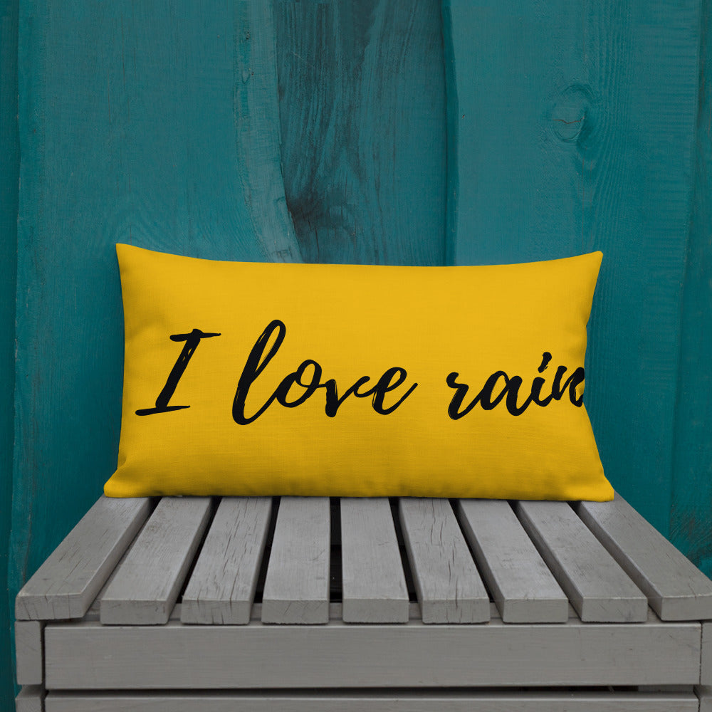 Premium pillow "I love rain"