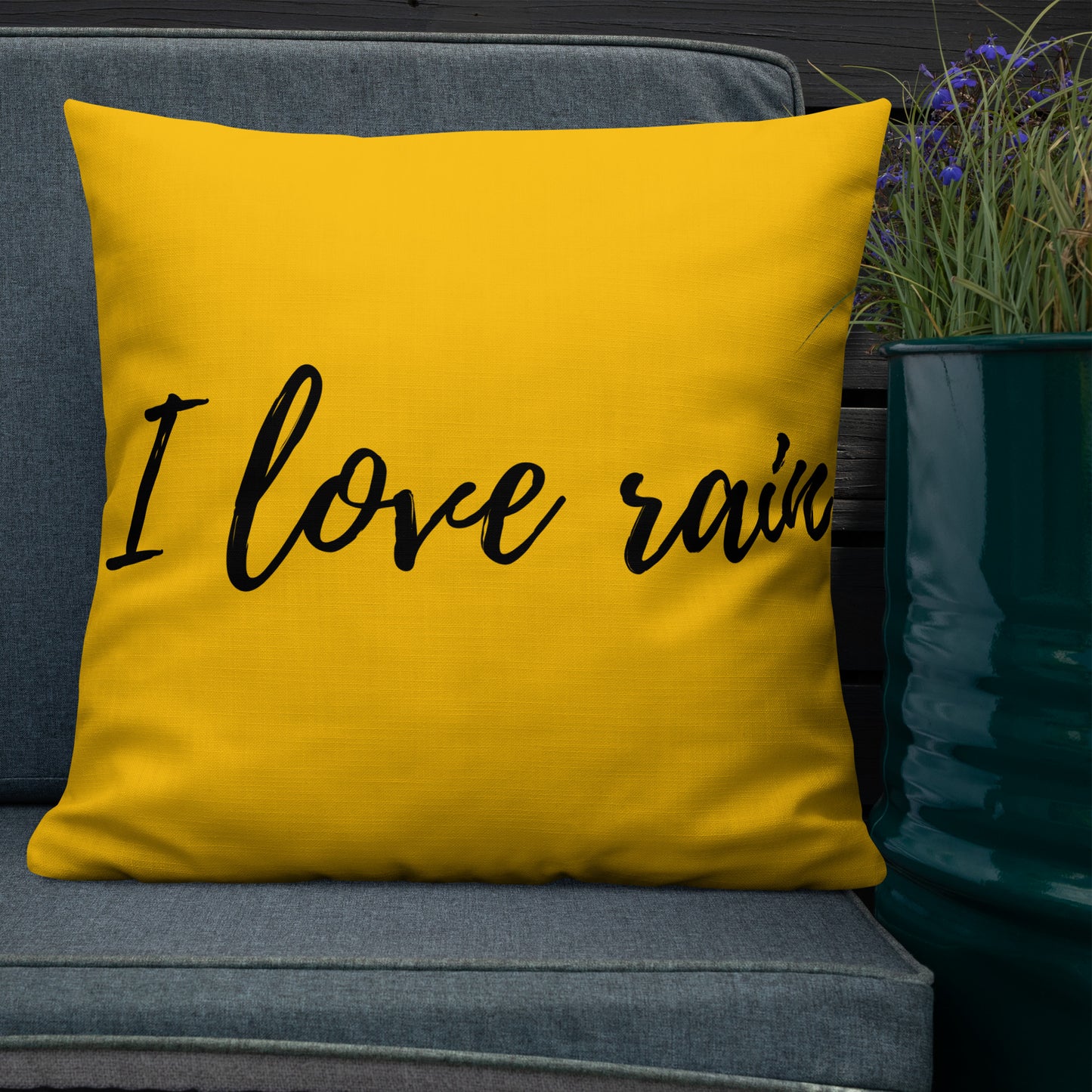 Premium pillow "I love rain"