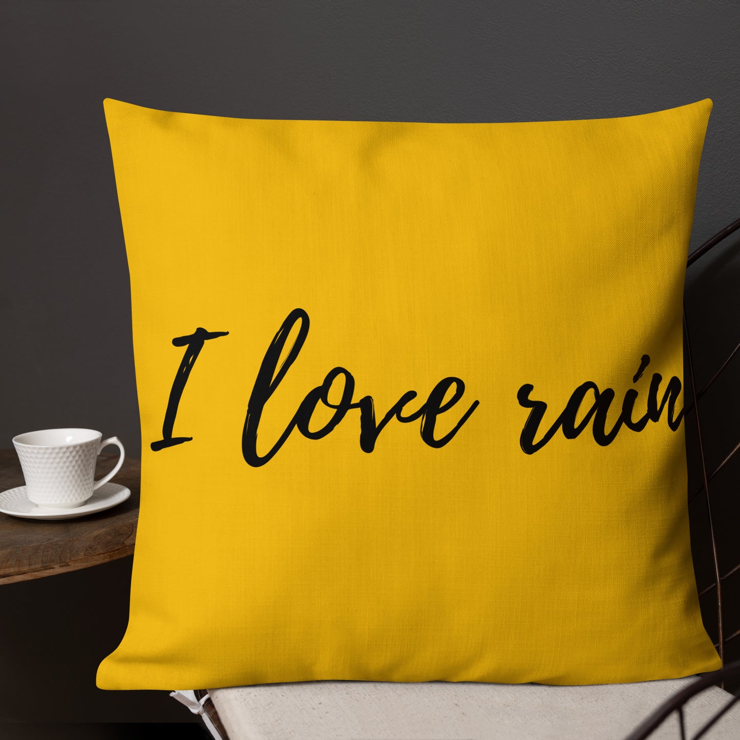 Premium pillow "I love rain"